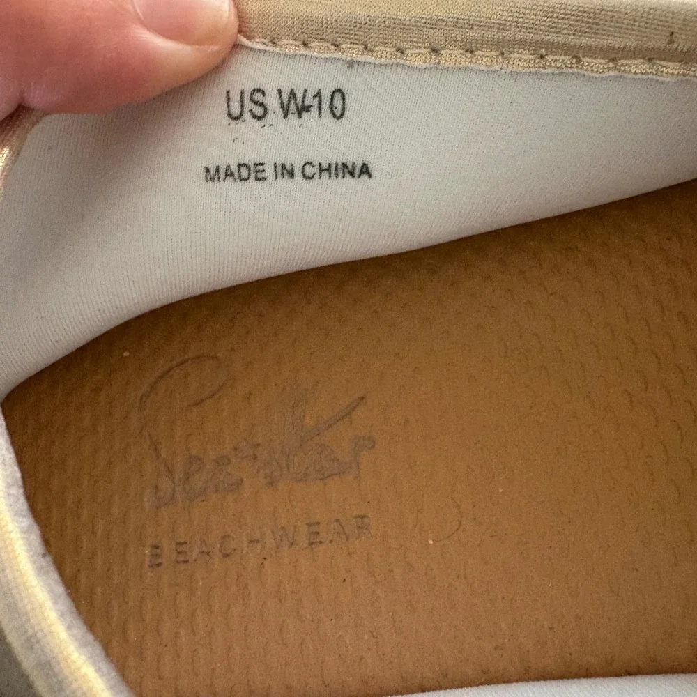 Sea Star Beachwear Champagne Gold Espadrille Water Shoe Women 10 Resort Travel